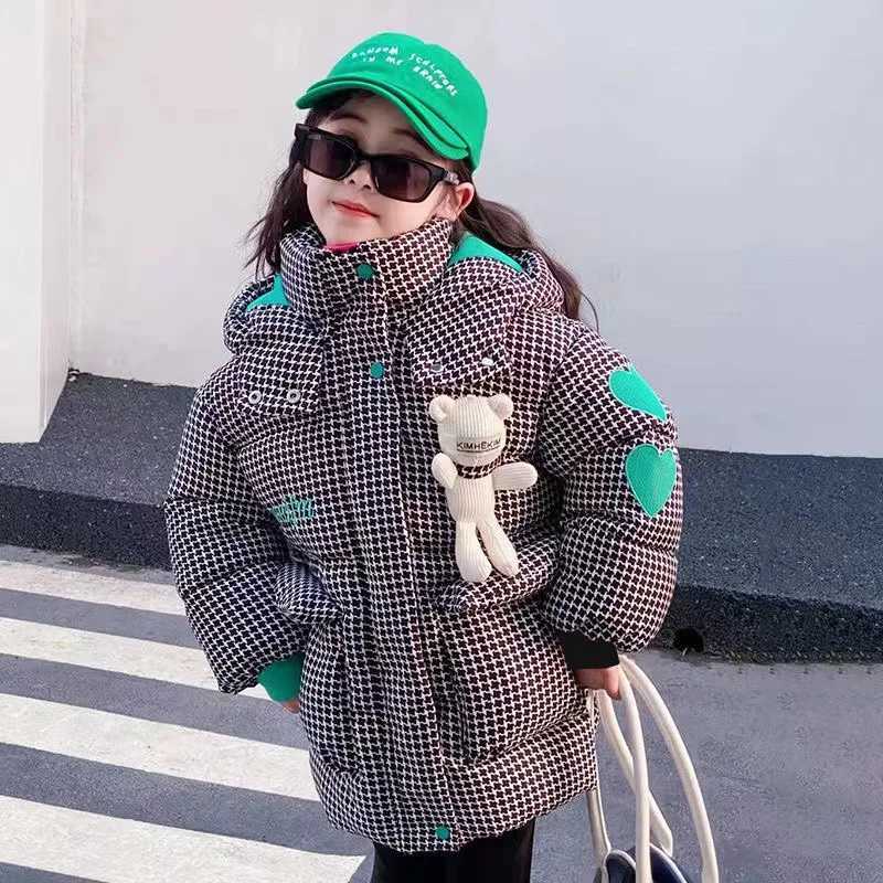 Down Coat Girls down jacket cotton windproof coat 2023 special warm and thick winter skiing suit childrens clothing H241010