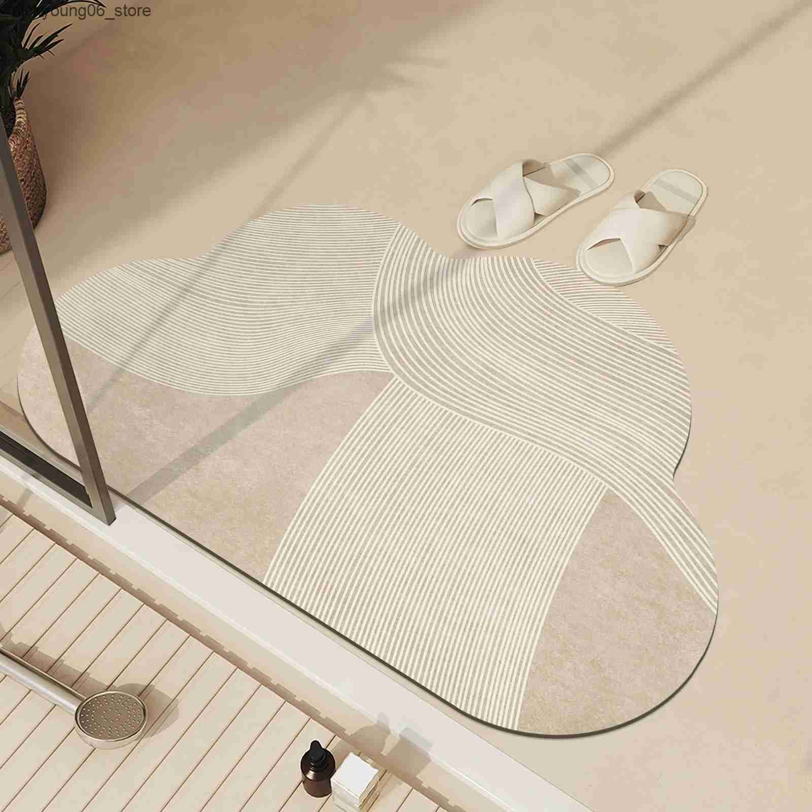 Non-Slip Bath Mats Luxury Bathroom Foot Mats Absorbent Bath Mat Non Slip Quick Dry Bathtub Shower Rug Toilet Carpet Entrance Doormat Washable L240910