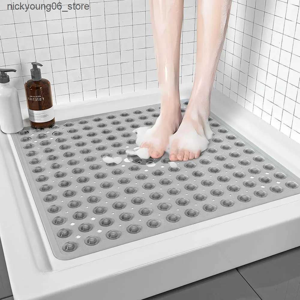 Non-Slip Bath Mats 1PC Square PVC Bubble Leak Hole with Suction Cup Shower Non-slip Mat Bath Non-slip Bath Mat Floor Mat L240910