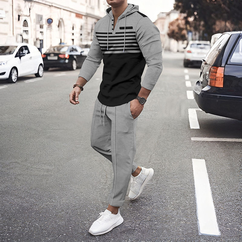 Fashion high quality striped mens long tracksuit running wear sets Luxury Hoodie Designers Hoodies Pants Suits Set Classic T Shirts Tees Clothes Sweat