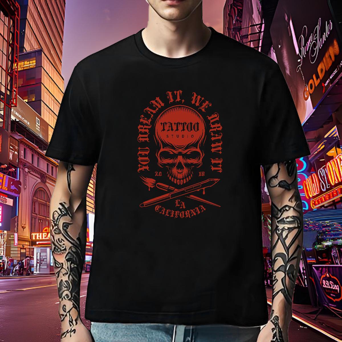 Unisex Mens T Shirts 100% Cotton 230g skull Casual Customized Breathable Crew Neck Men Tops Tees Classic Casual Wear