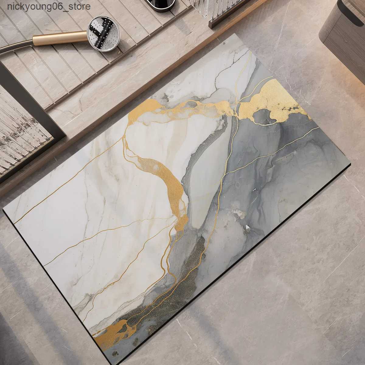 Non-Slip Bath Mats Diatomite Bathroom Carpet Foot Mat Quick Dry Bath Mats Non-slip Shower Rug Toilet Pad Doormat Washable L240910