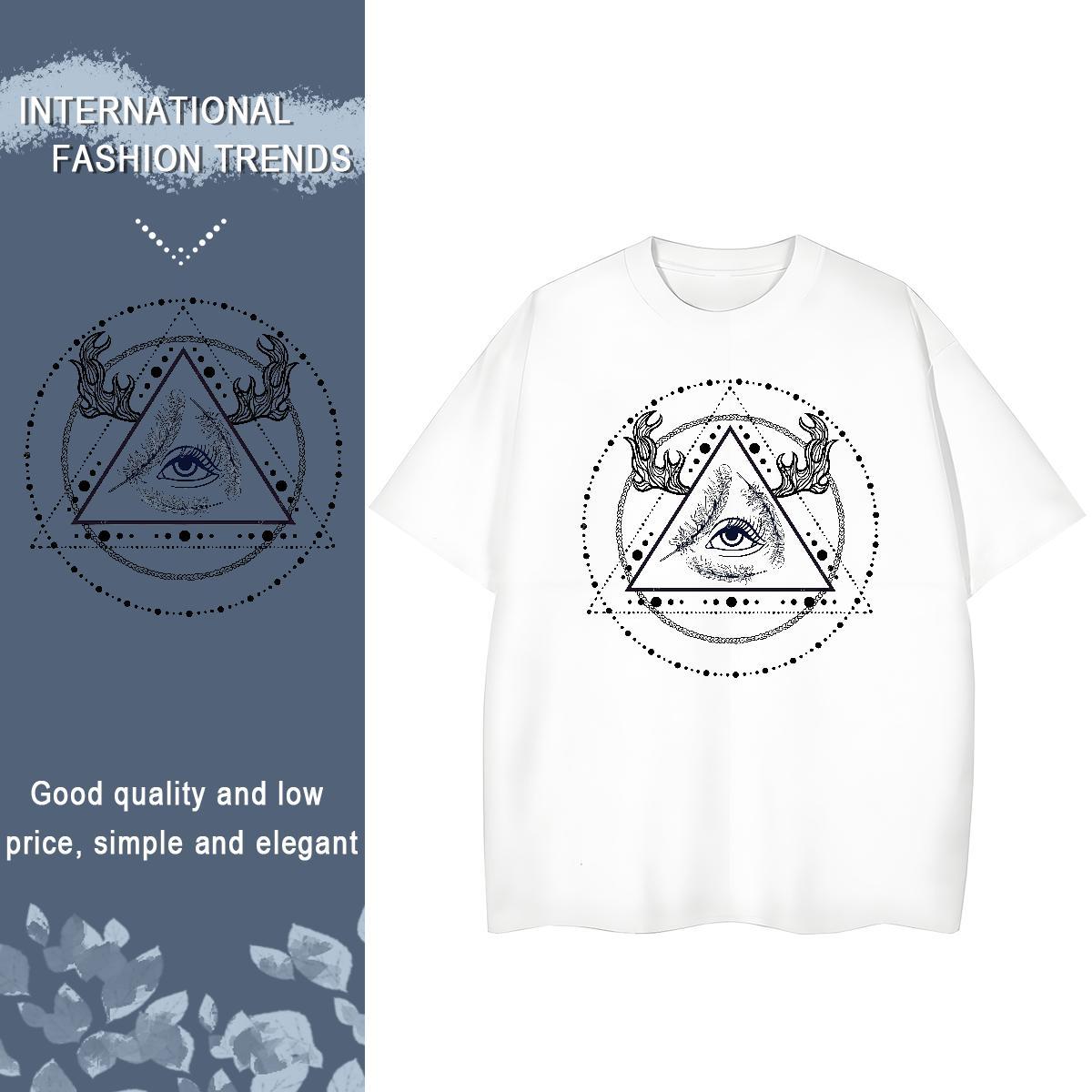 Custom T shirt 230g Cotton Breathable Crew Neck Sport eye of the devil Tshirt for Man Woman Unisex Cartoon Printing L-4XL Tops Tees