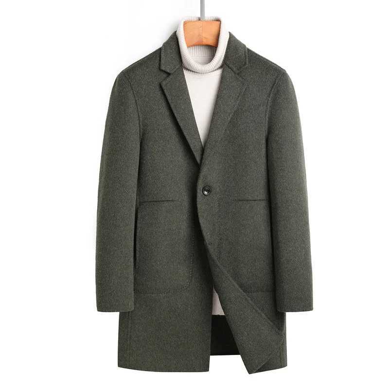 2024 Winter men fashion classic wool coat casual warm woolen trench s high quality Double-sided cloth jacket LX241010