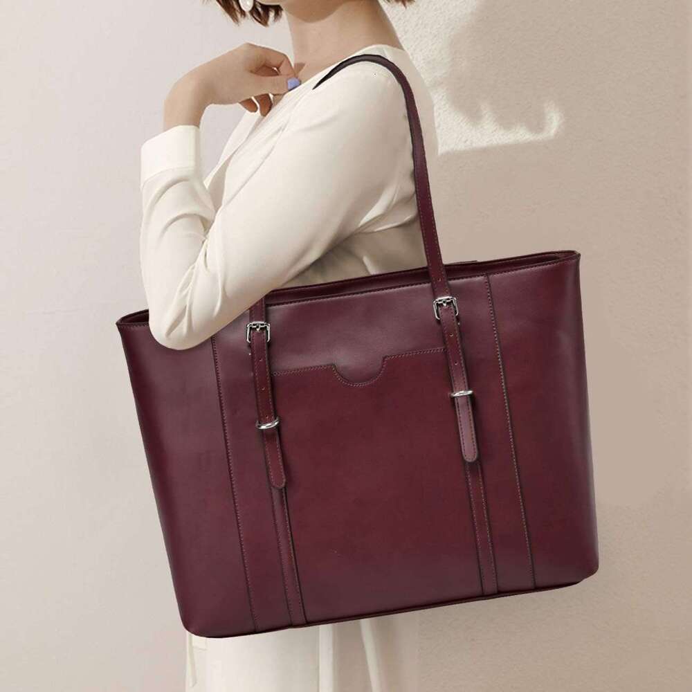 for Women, PU Leather Water Resistant Travel, Work,Teacher Tote Bag Fits 15.6 inch Laptop