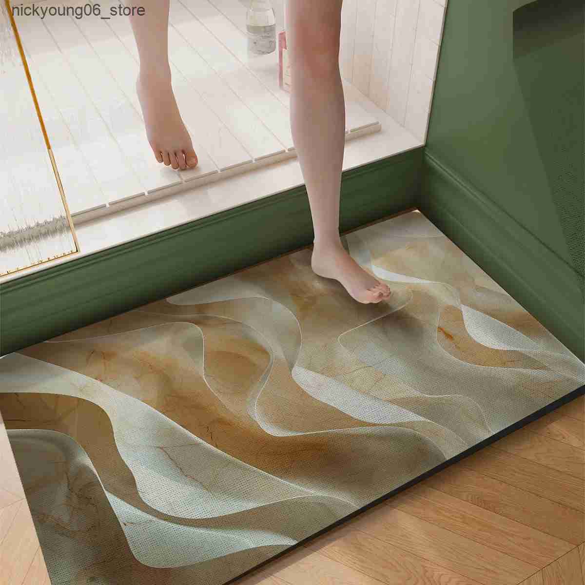 Non-Slip Bath Mats Luxury Bathroom Foot Mat Quick Dry Non-slip Bath Mats Super Absorbent Bathroom Rug Shower Carpet Toilet Pad Doormat Washable L24091