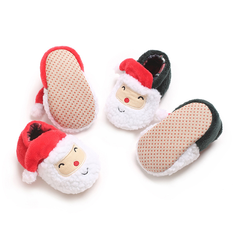 Infant Winter Christmas Snow Boots Cute Cartoon Santa Claus children's Shoes For Baby Boys And Girls Christmas Shoes Suitable For 0-18M