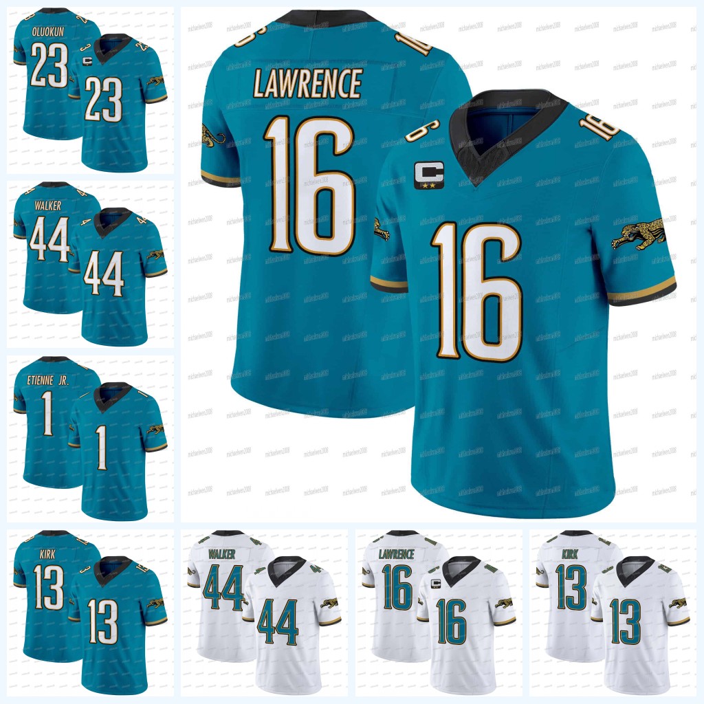 1990s Throwback Jaguars Jersey 16 Trevor Lawrence Andre Cisco Foyesade Oluokun D'Ernest Johnson Andrew Wingard Pederson Tyson Brenton Strange Shatley Football