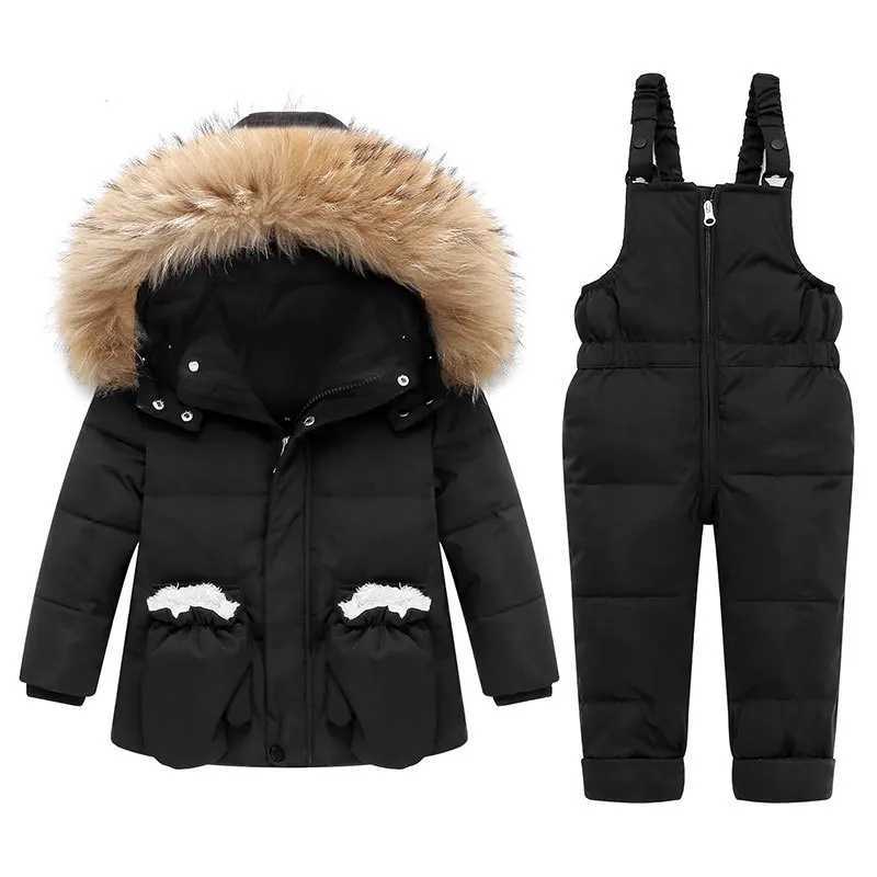Down Coat Children Parka Hooded Boy Baby Overalls Winter Down Jacket Warm s Coat Snowsuit Snow toddler girl Clothes Clothing Set ket H241010