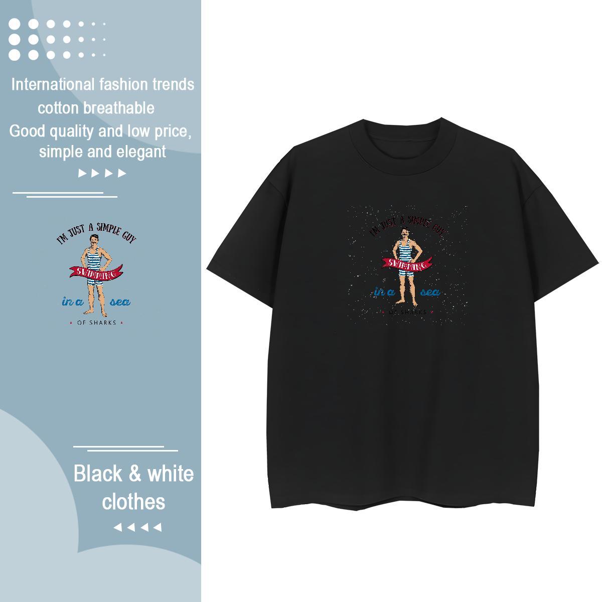 Cool Man T Shirts 230g Pure Cotton person Street Wear Skull Short Sleeve Soft Men Clothes T-Shirt Casual New Tees Shirts