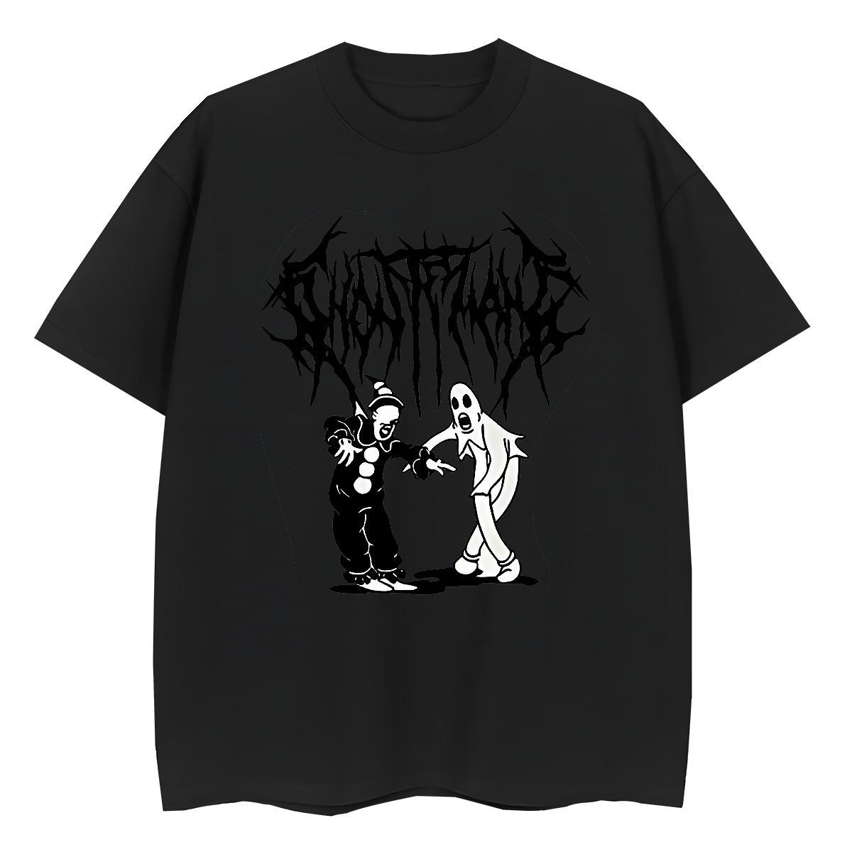 Fashion New T shirt 100% Cotton 230g Breathable Crew Neck Street Casual skull Womens Tshirts Lady Anime Print Tops