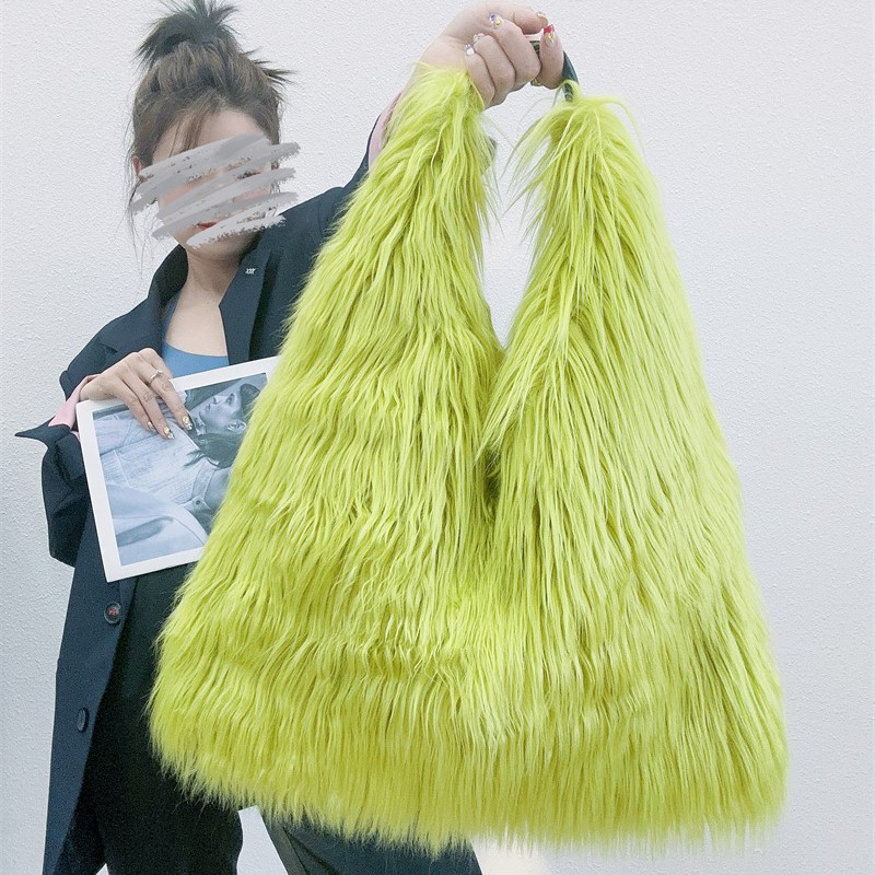 Y2K Shoulder Bag For Woman Colorful Fashion Crossbody Bags Classic Plush Bags Women Lady Hand Bags Ladies Large Capacity Shopping Totes Birthday Gift 