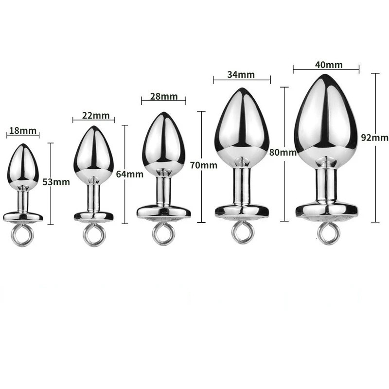 5 Sizes Stainless Steel Anal Plug Prostate Massager Butt Plug with Bell Nipple Clip Flirting Sex Toys for Couples Men Gay Women 241010