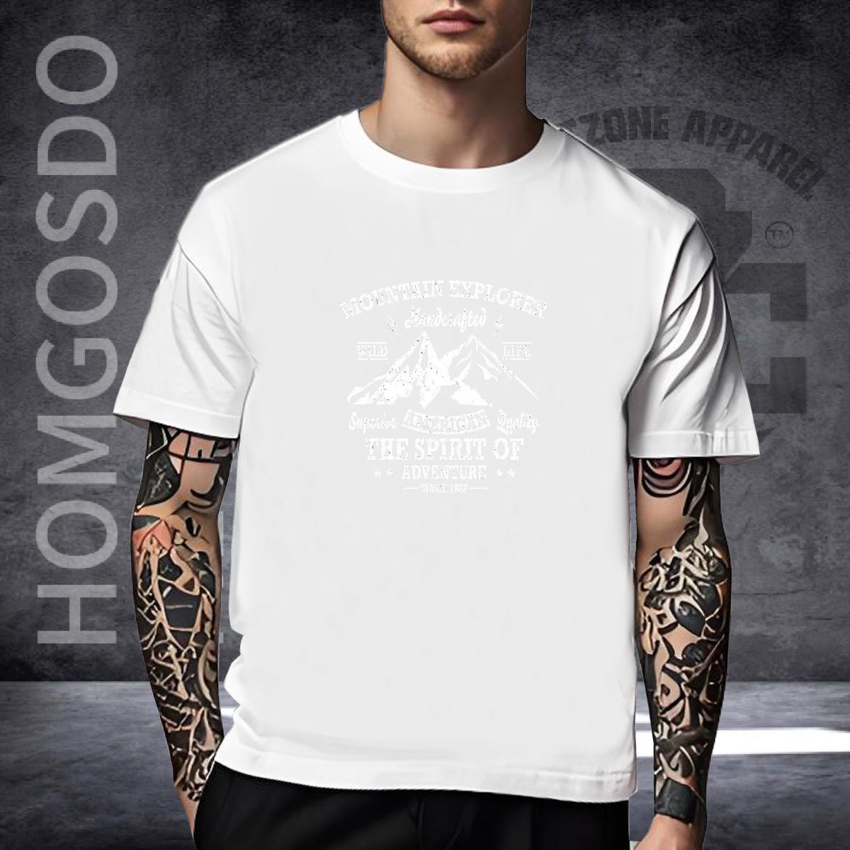 Designer T-Shirts for Men 230g 100% Cotton mountains Casual Beach Black White Short Sleeve Soft Couples T Shirts Fashion New Tee Shirt