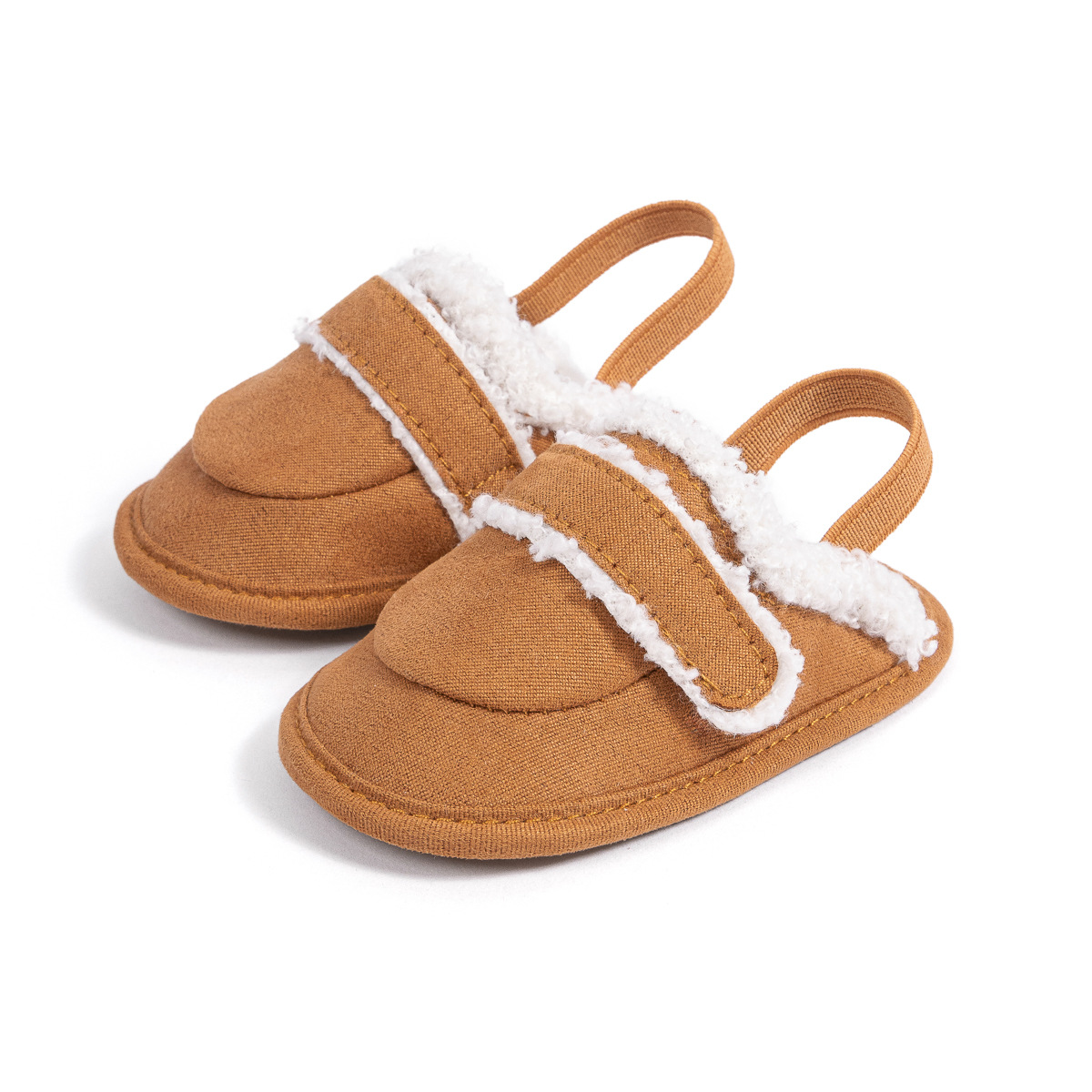 Fluffy Baby Slides Slippers Soft Plush Warm Hoop and Loop Elastic Band House Shoes for Toddlers Infant Winter House Home Indoor cutefeet Slipper Shoes