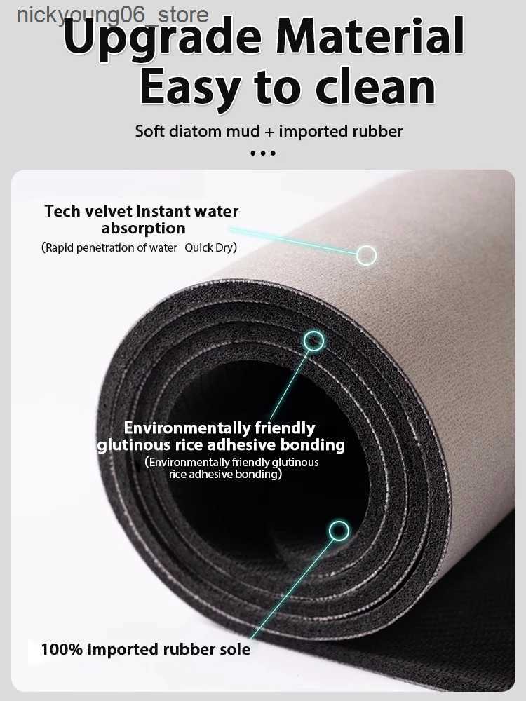 Non-Slip Bath Mats Nordic Diatomaceous Earth Floor Stone Bath Mat Absorbent Bathroom Rugs Foot Mats Quick Dry Toilet Carpet Non-slip Shower Pad L24091