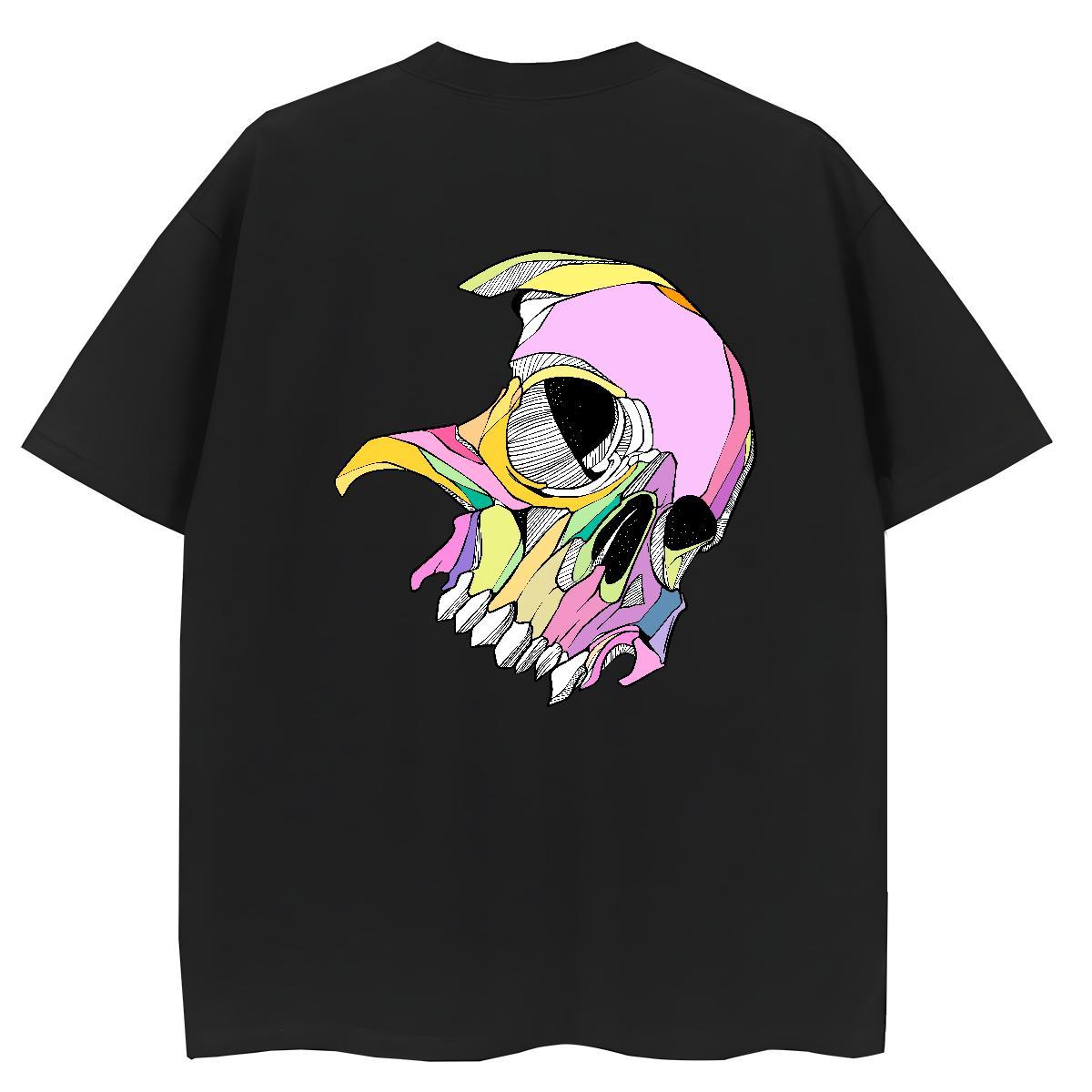 Custom T-Shirts for Women 230g Cotton Round Neck Short Sleeve High Street Hip Hop skull Tshirt for Man Woman Unisex Custom Cartoon Top Shirts