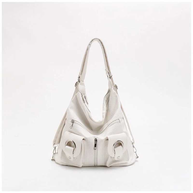 Leather Premium Top Selling Products Woman Korean Version Simple Personality Tote Bag Shoulder Bag 241010