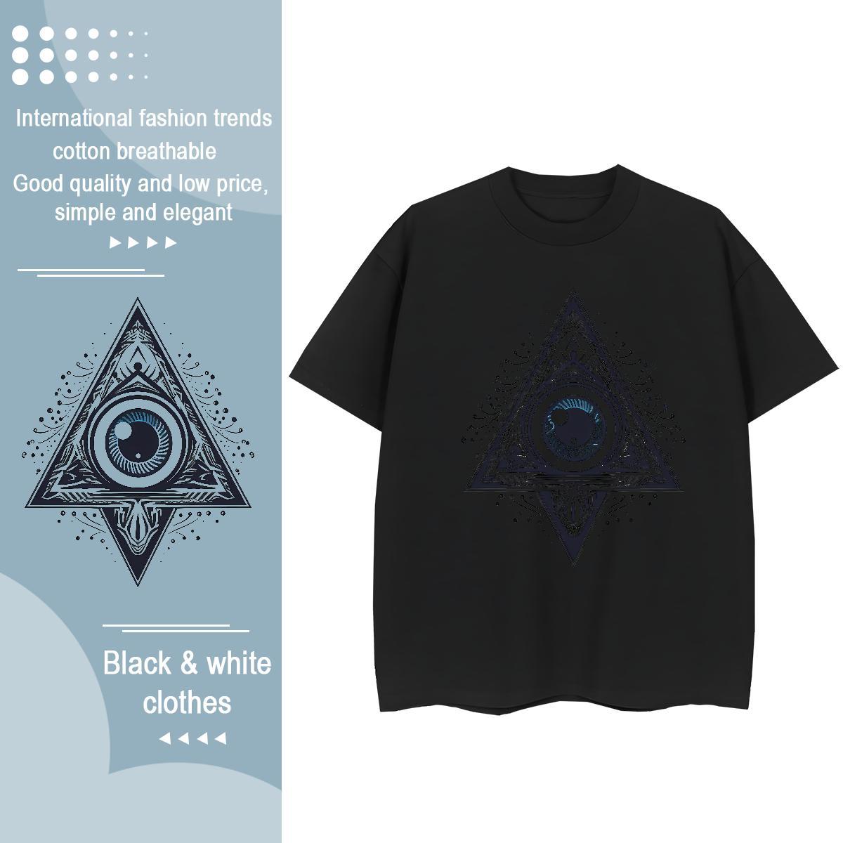 New T shirt 230g Cotton Breathable Crew Neck Sports Casual eye of the devil Women Tshirts Soft Custom Print Oversized Tops Tees