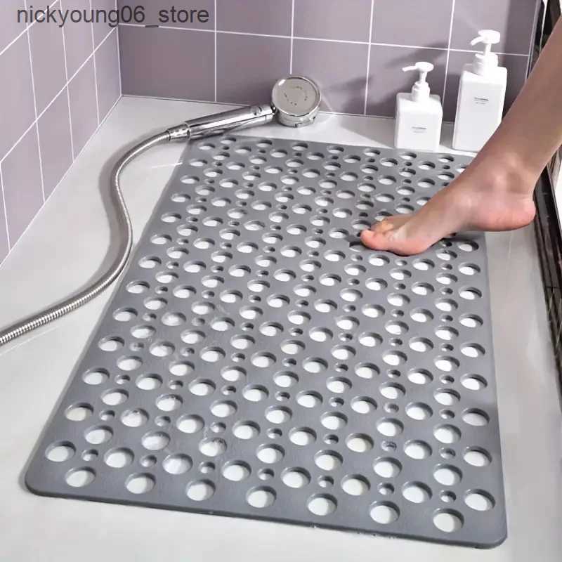 Non-Slip Bath Mats Bathroom Non-Slip Mat With Suction Cup Round Hole Design Bathroom Massage Ring Quick Drain Suitable For Hotel Shower Room L240910