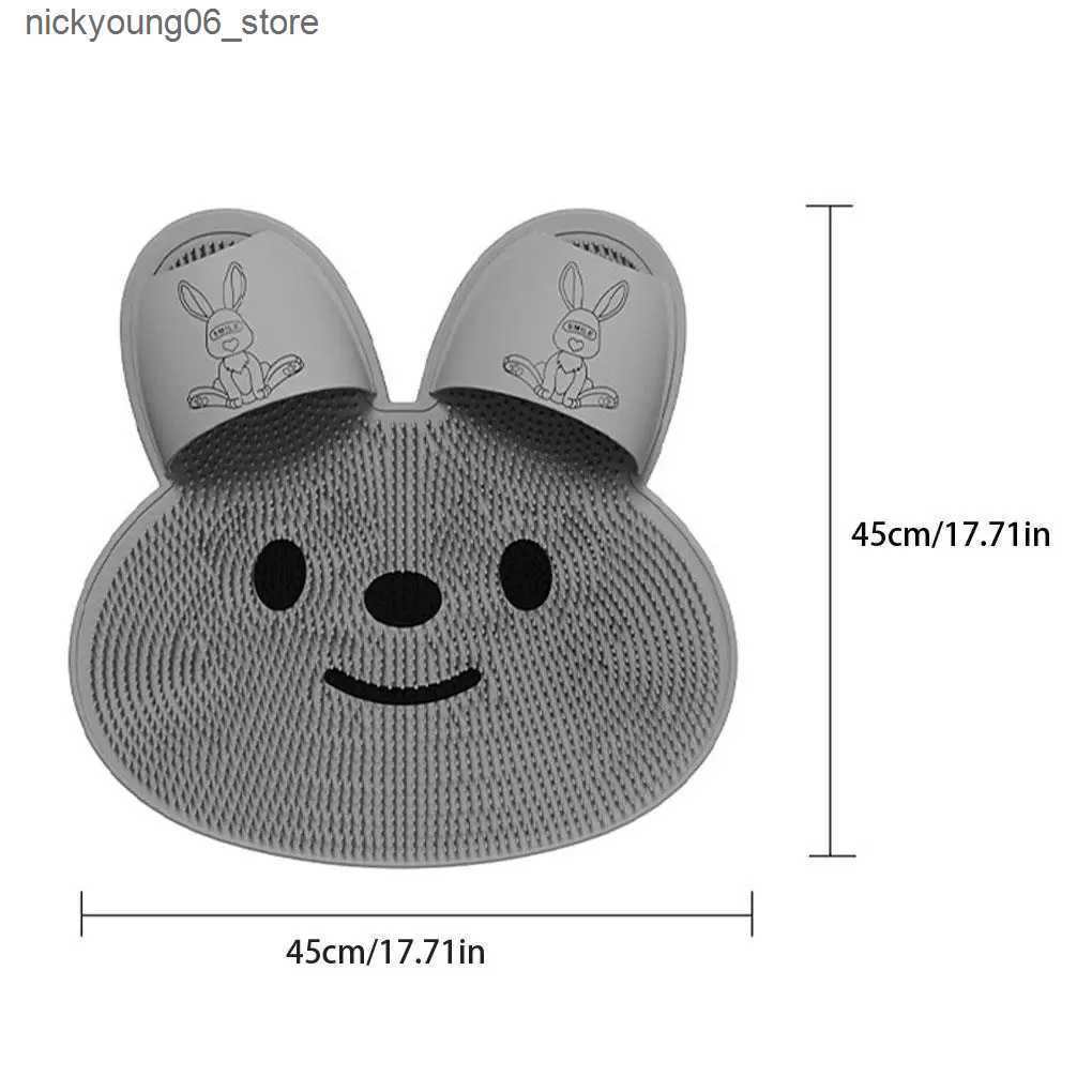 Non-Slip Bath Mats Rabbit Silicone Massage Foot Mat Bathroom Non-slip Mat Bath Rubbing Foot Artifact Washing Feet To Remove Dead Skin Shower L240910