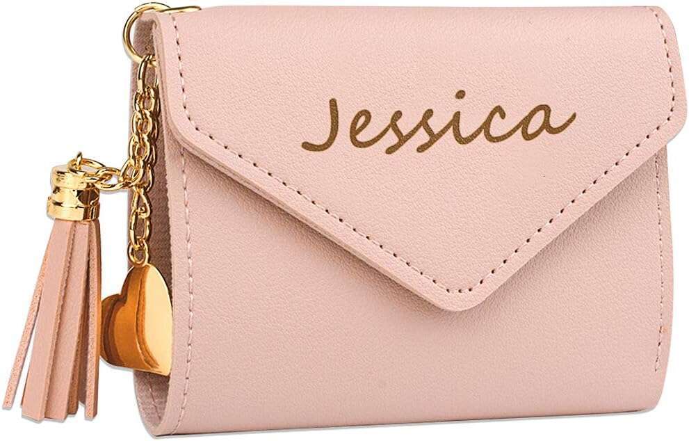 Personalized Engraved Wallets Girls Womens Custom Small Leather Wallet Trifold Purses Daughter Girlfriend Wife Gifts for Birthday, Anniversary, Gradua