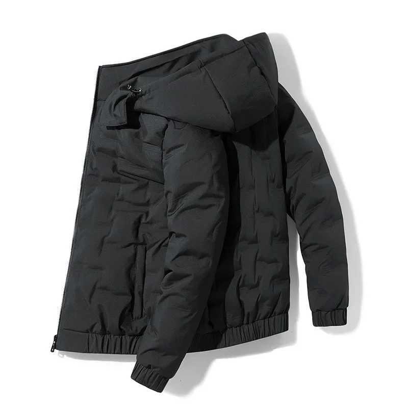 Men's Down Parkas New Winter Down Coat Mens Detachable Hooded Grey Duck Feather Jacket Warm Anti-cold For Middle-aged Elderly Men Y241009CVYB