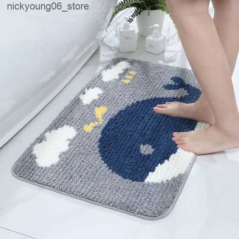 Non-Slip Bath Mats 80*50cm Cute Flower Bathroom Rug Machine Washable Bathroom Floor Mat Extra Soft Absorbent Non-Slip Bath Rug Soft Bath Mats L240910