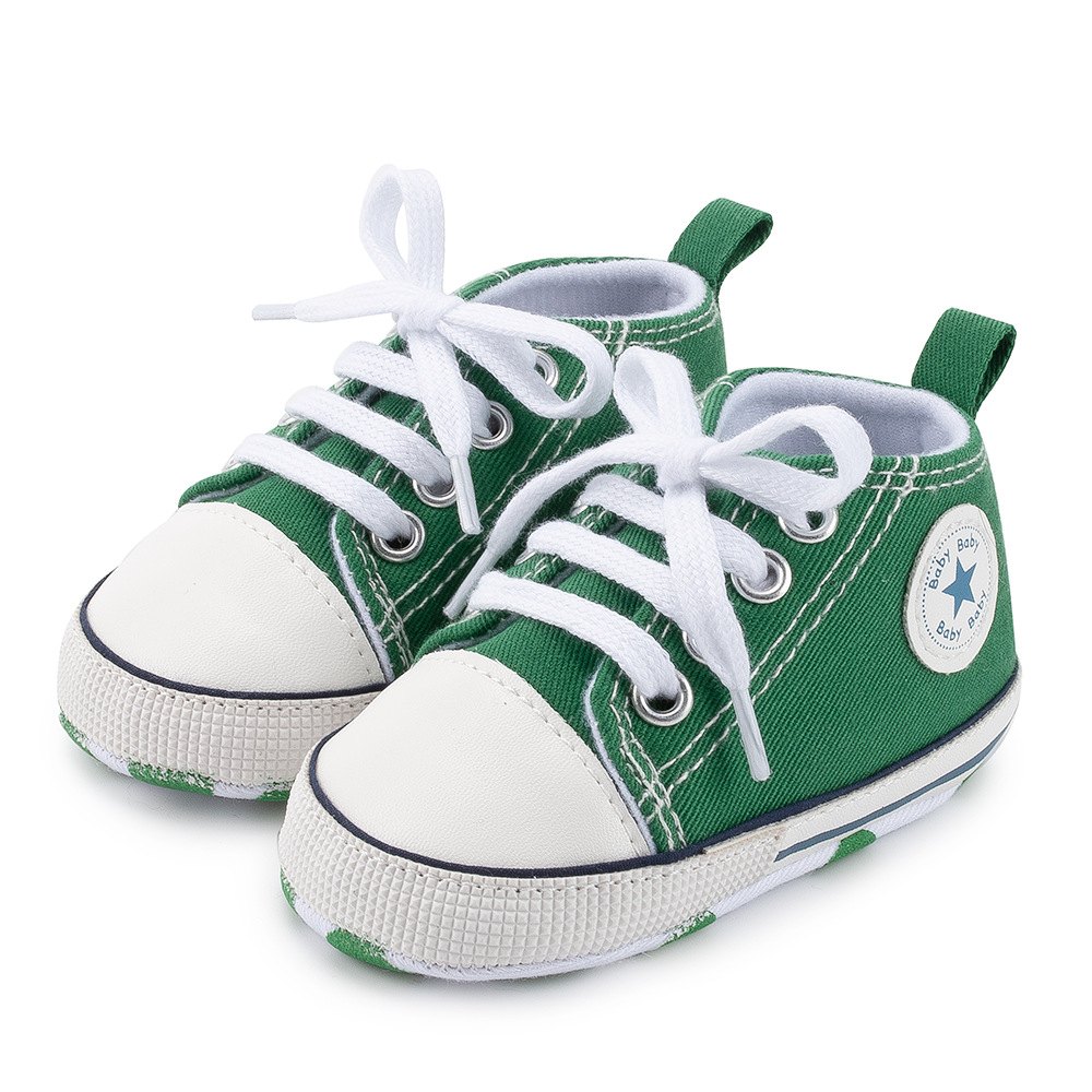 0-18Months Canvas Sneakers Baby Boys Girls Shoes First Walkers Infant Toddler Anti-Slip Soft Sole Classical Newborn Baby Shoes