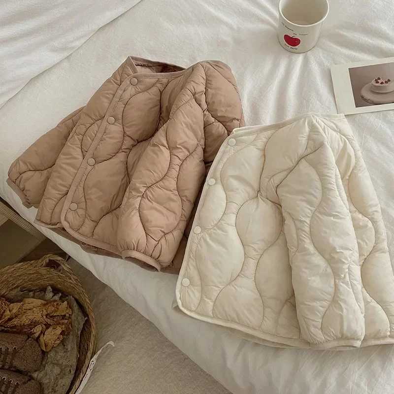 Down Coat Campus style childrens down cotton jacket boys and girls autumn and winter warm jacket solid casual childrens windproof jacket H241010