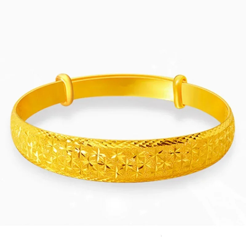 Gold Bracelet for Women 9999 24k Real Gold Bracelet Wide Face Dragon and Phoenix Bracelet Adjustable Gold Bracelet 240929