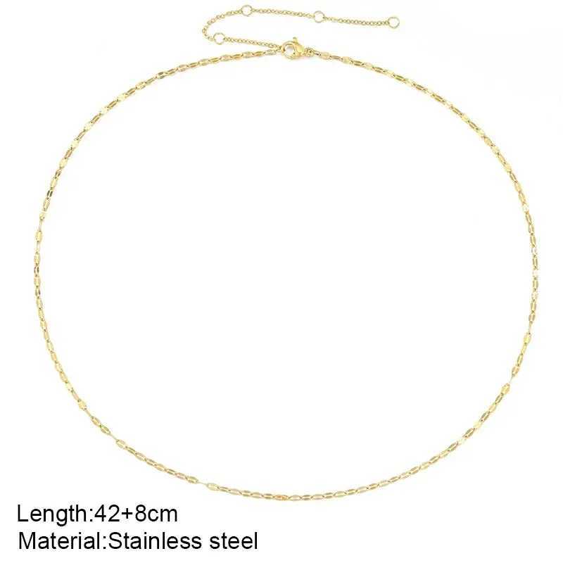 Stainless steel jewelry womens necklace golden fashionable lip chain choker collier acier inoxydables femme 99cents items giftX241009