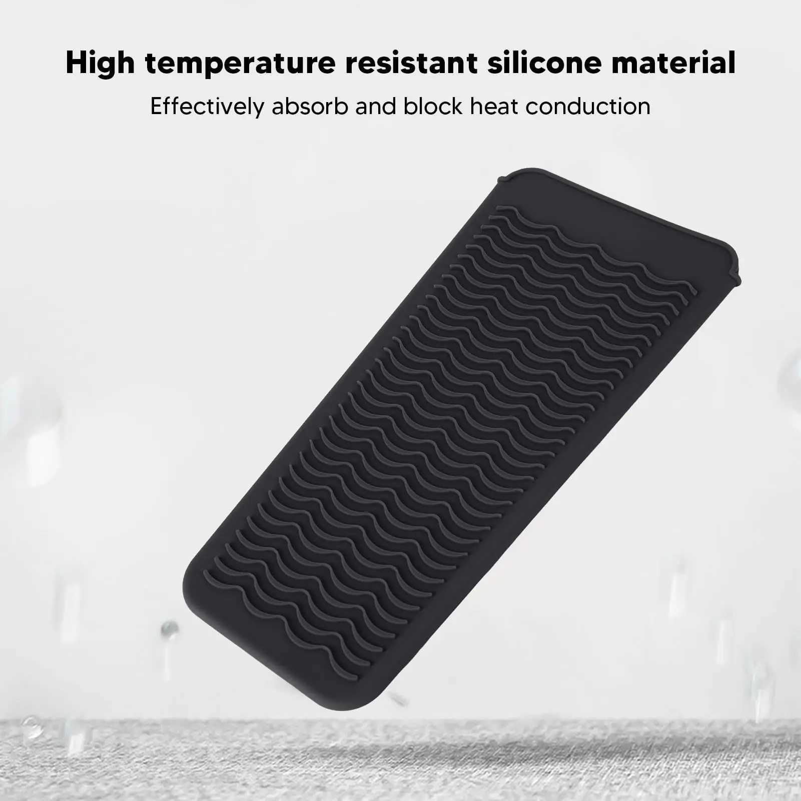 1PCS Silicone Heat Resistant Mat Pouch for Hair Straightener Curling Iron Flat Iron and Hot Hair Tools BlackXJ241010