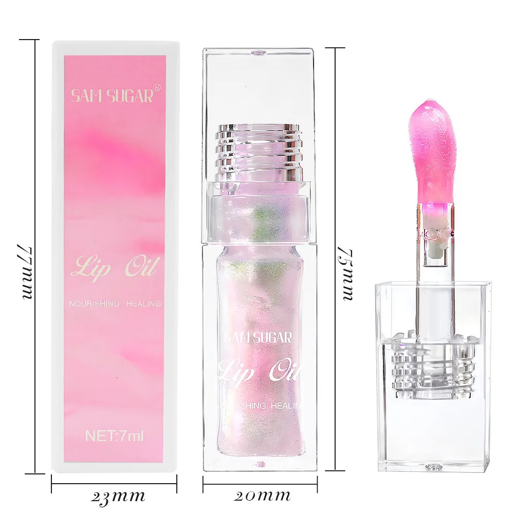 SAM SUGAR Warm Change Lip Oil Easy Color Shiny Pearl Longlasting Moisturizing Changing Gloss 241008