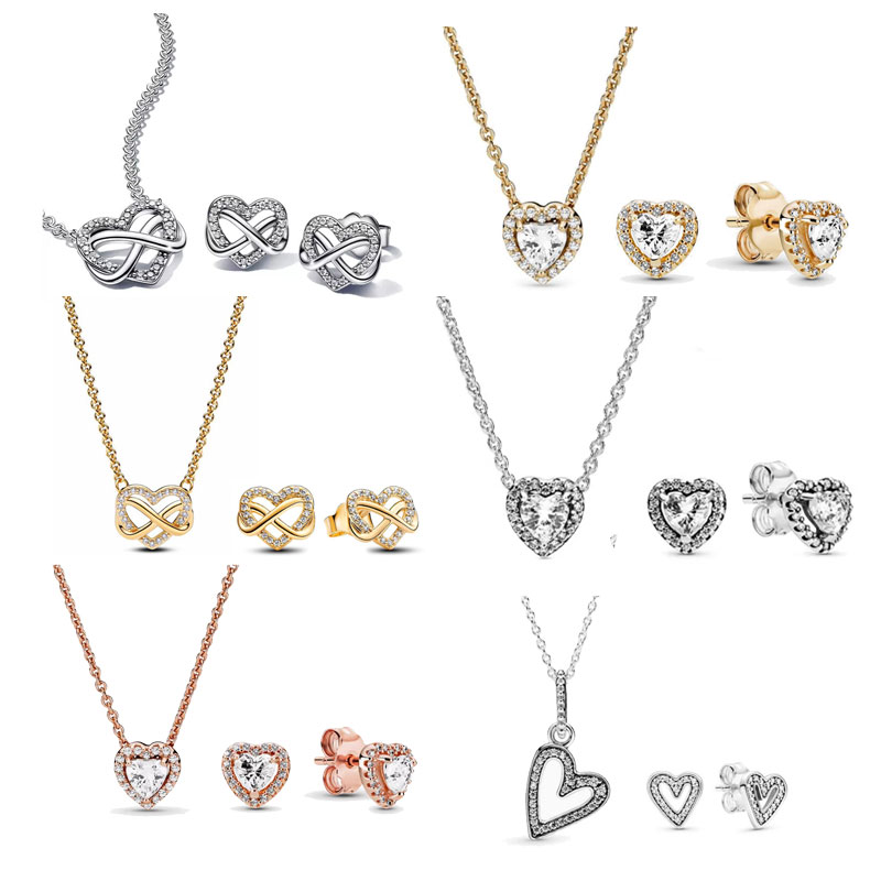 925 Love Mom Necklace And Earrings Set New 925 Silver Jewelery Day Gift Charm Sweet gift for women fashion jewelry