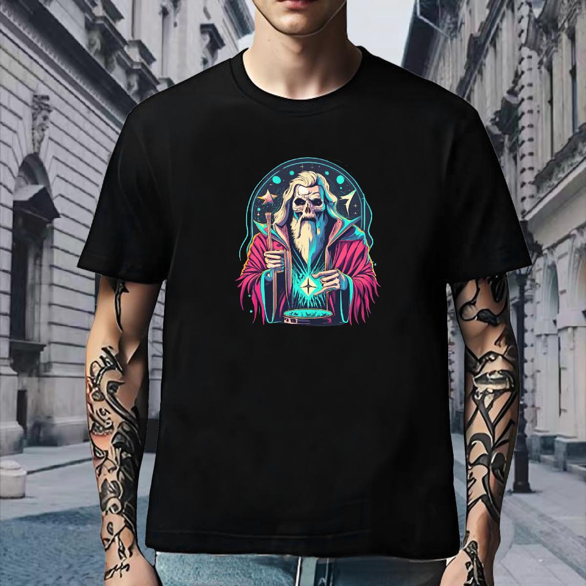 TOP Quality Men T Shirts 230g 100% Cotton skull Daily Wear Black Oversized Pure Cotton Tshirt for Man Woman Custom Tee Shirt