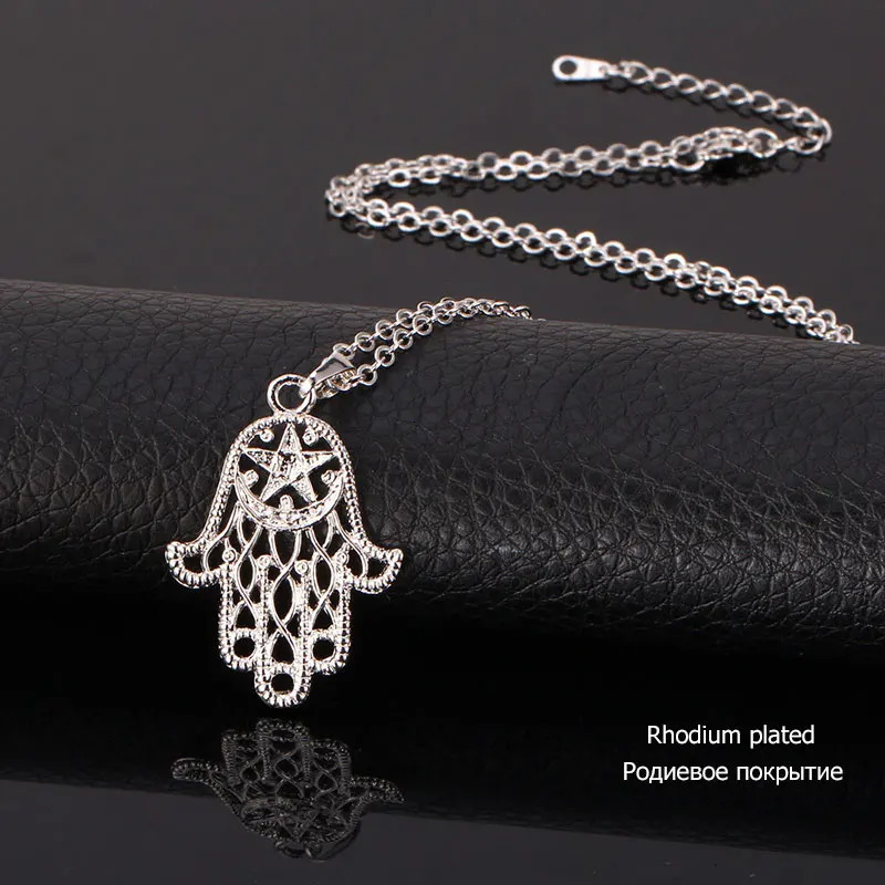 U7 Fatima Hand Pendant Gold Neutral Womens/Mens Jewelry Pentagonal Hamza Hand Necklace Wholesale P472 QC24 240929