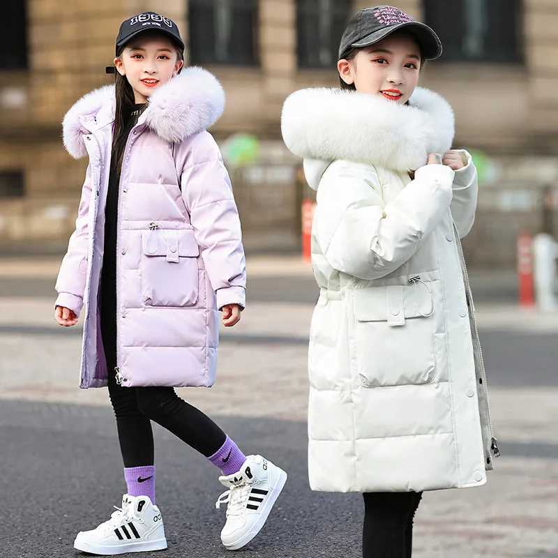 Down Coat 2024 Winter warm Down jacket Girls clothing girl clothes Thicken Parka Hooded Coats Children Outerwear s Overalls snow suit H241010