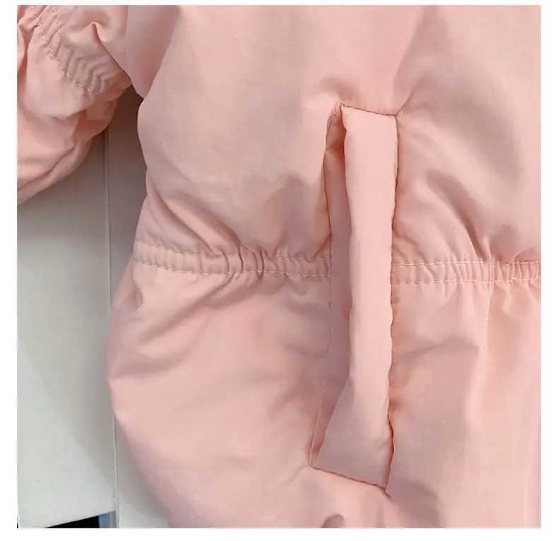 Down Coat Girls apron 2024 winter new childrens apron foreign natural gas jacket thick baby apron cute pink H241010