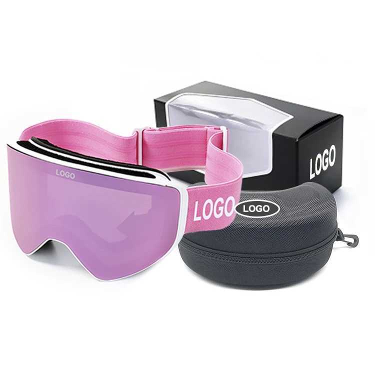 Customized Ski Sunglasses Adult Ani Fog Ski Goggles Pink PC Snowboard Glasses Ski Goggles Magnetic CL241010