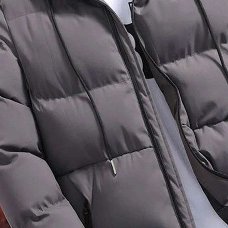 Winter KPOP Fashion Harajuku Long Sleeve Parkas Ultra Thin Top Loose Full Match Casual Thick Coat Zipper Mens Wear 241007