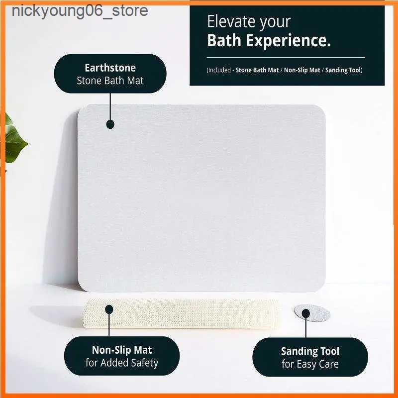 Non-Slip Bath Mats Stone Bath Mat for Bathroom Stone Shower Mat Diatomaceous Earth Mat Non-Slip Super Absorbent Quick Drying Mats Diatomaceous Mats L2