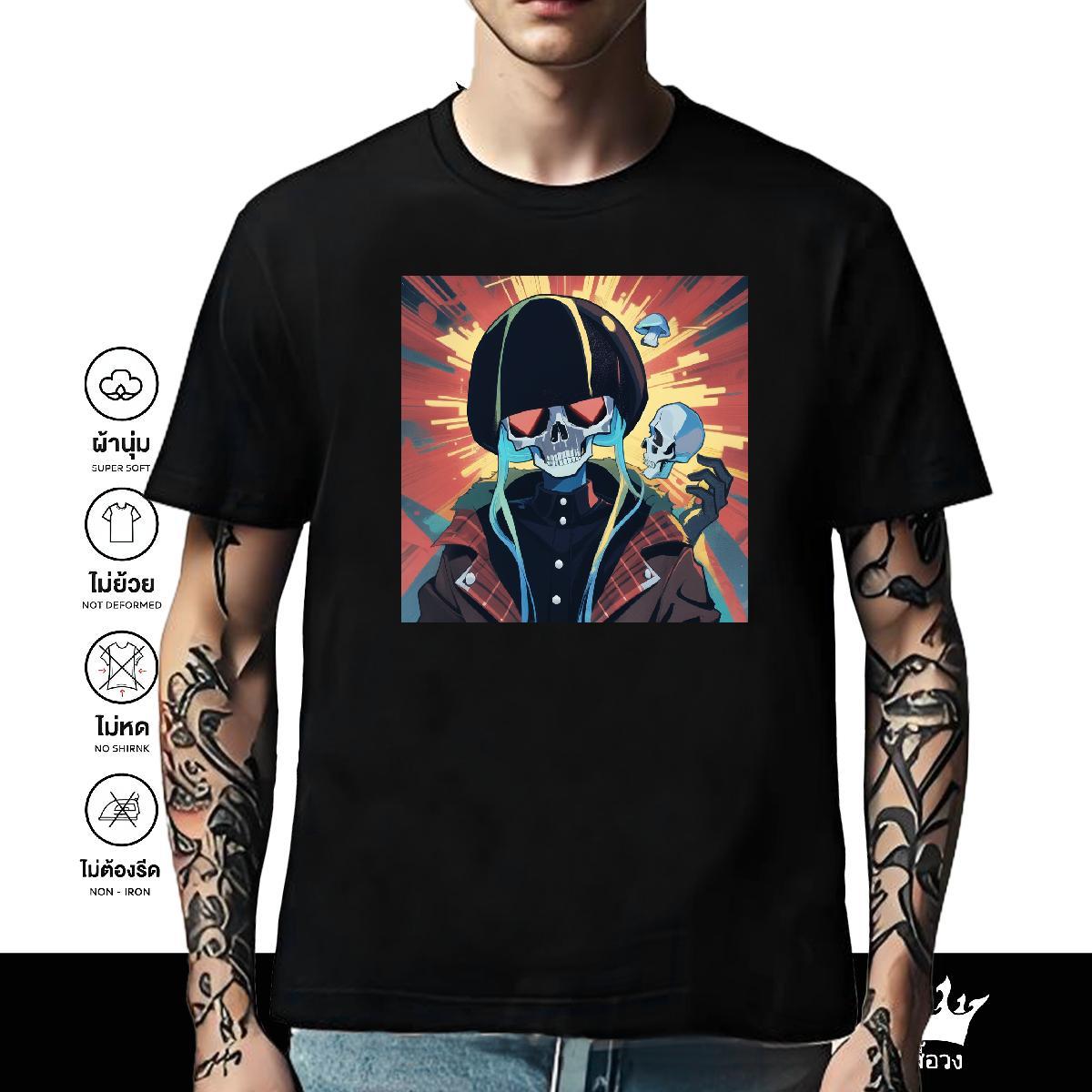 Designer T Shirts Men 230g Pure Cotton skull Street Casual Custom Big Size Breathable Couples T Shirts Classic Casual Tshirts