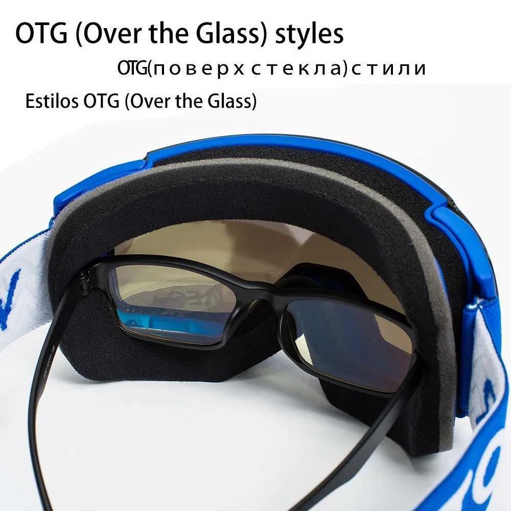 OTG interchangeable magnetic lens ski goggles double-layer UV400 anti fog snowboard mens goggles helmet compatible CL241010