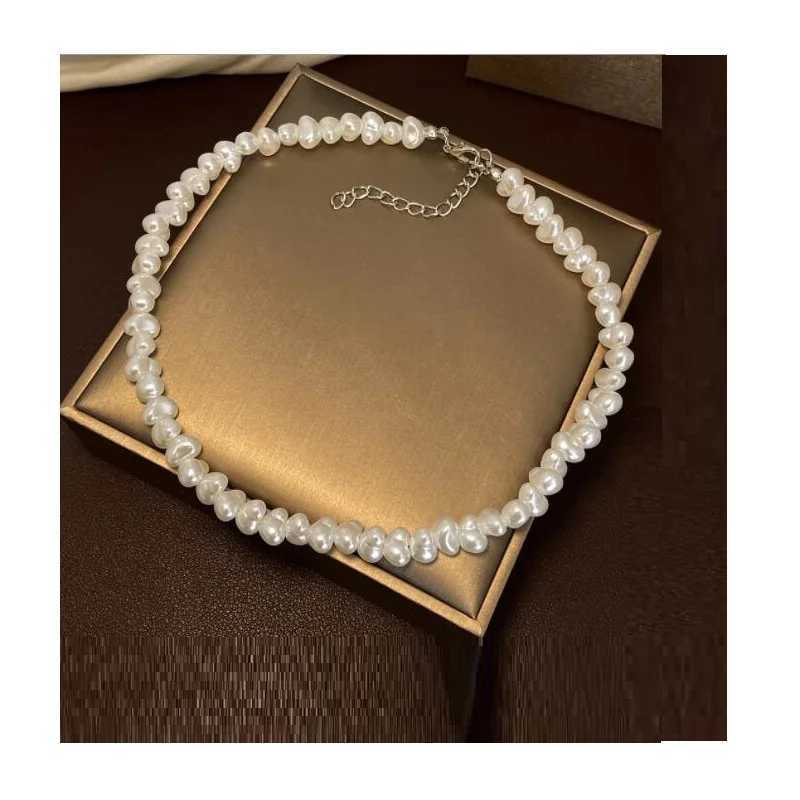 Irregular Heart Imitation Pearl Necklaces for Woman Fashion Choker Versatile Womens NecklaceX241009
