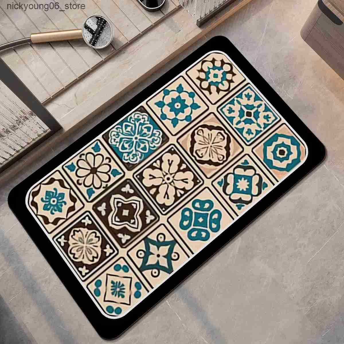 Non-Slip Bath Mats Diotomite Bathroom Mat Non-Slip Foot Floor Mats Quick Dry Super Absorbent Shower Pad Toilet Carpet Doormat Washable L240910