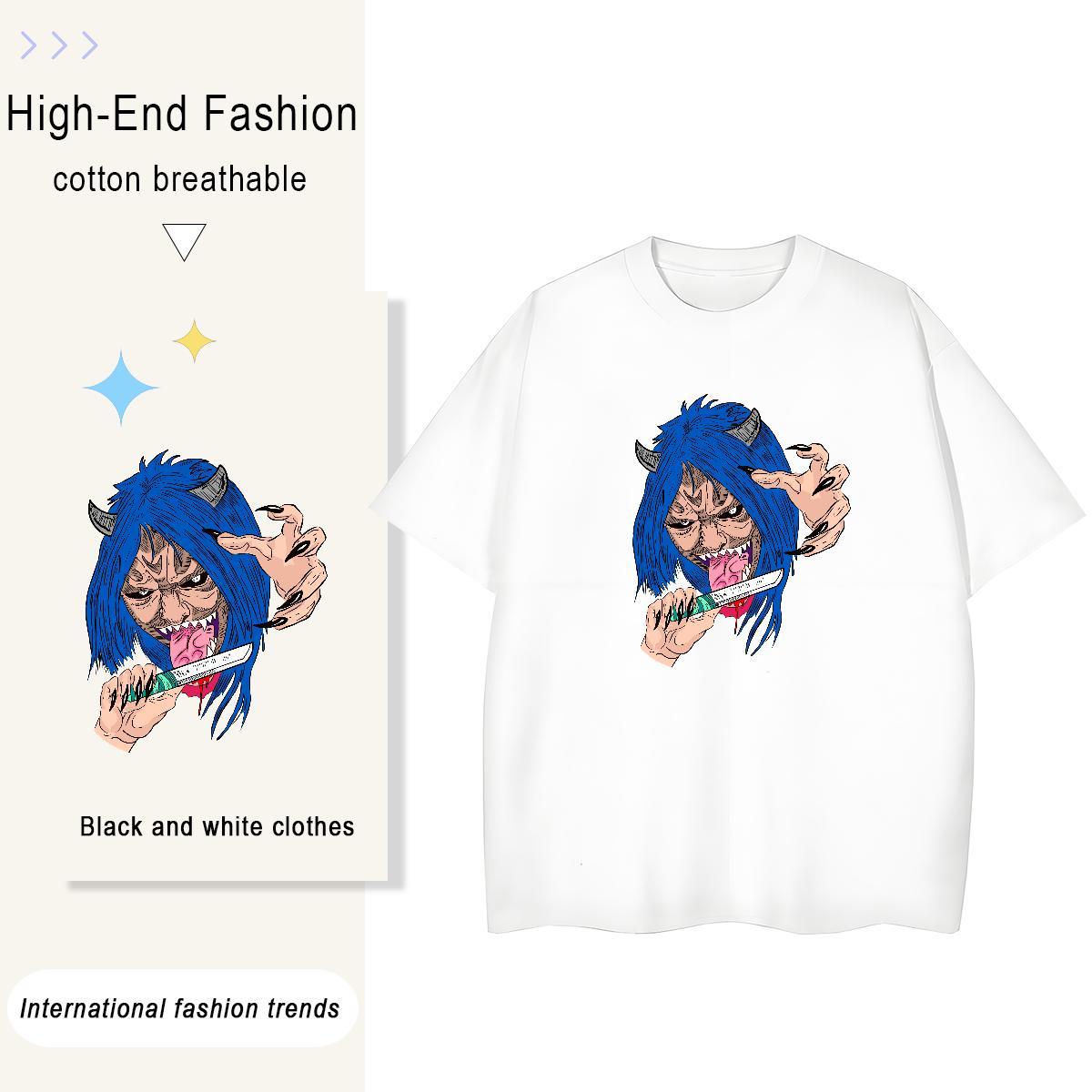 Casual New T Shirt For Woman 230g Pure Cotton Short sleeve Soft Sport portrait Unisex Tshirts Designer Oversized L-4XL Tees Shirts