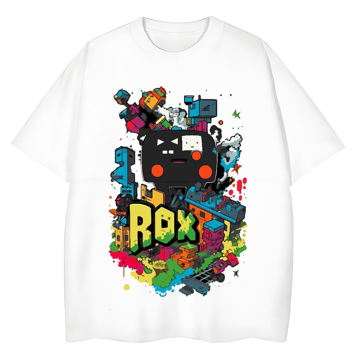 2024 T-Shirts 100% Cotton 230g Short Sleeve O-Neck Summer Casual robot Unisex Tshirts Nice Oversized Clothings