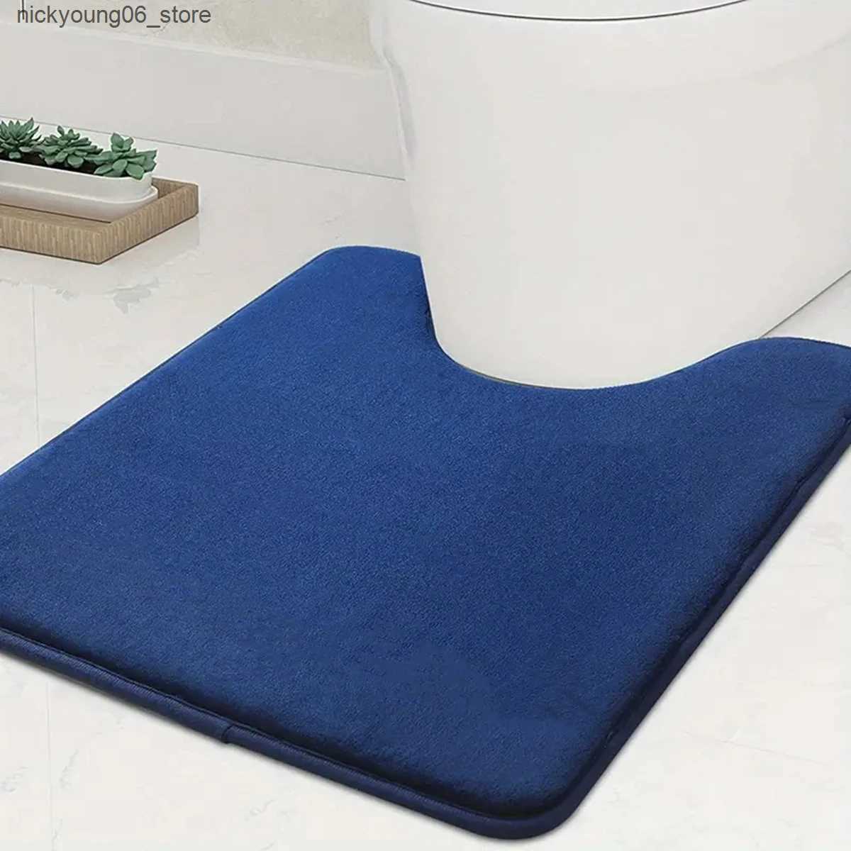 Non-Slip Bath Mats Large size bathroom mat U-shaped bathroom carpet absorbent and non slip toilet mat home decoration L240910