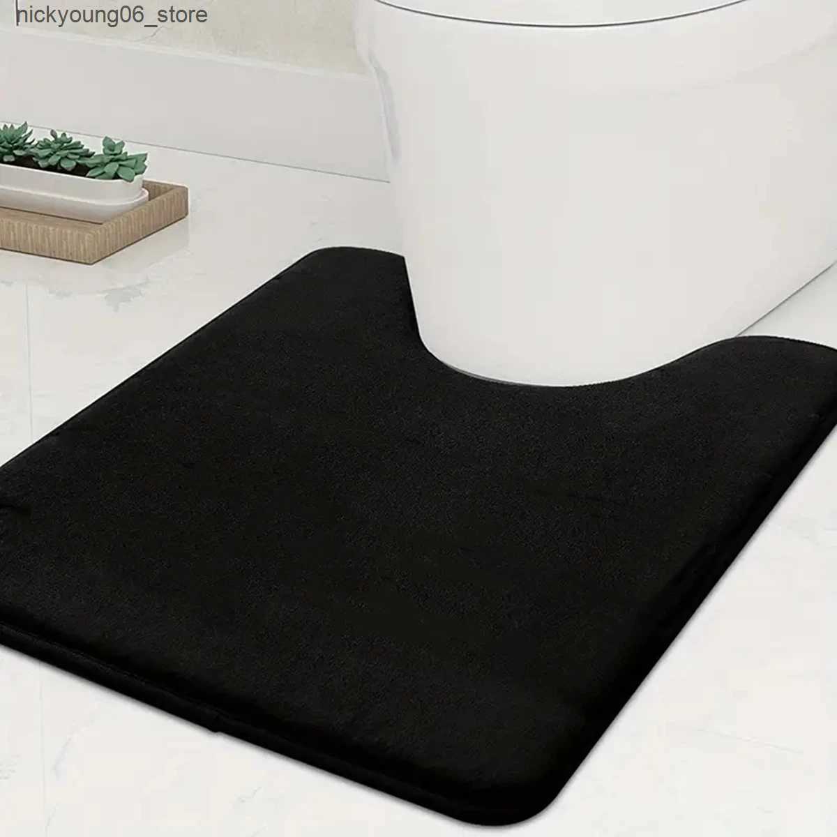Non-Slip Bath Mats Large size bathroom mat U-shaped bathroom carpet absorbent and non slip toilet mat home decoration L240910